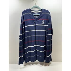Parish Nation Clothing 4XL Rugby Long Sleeve Men’s Shirt Blue White Red Striped